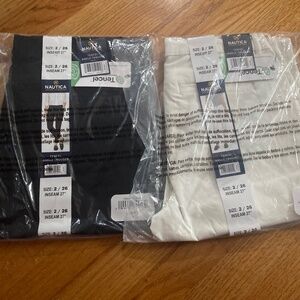 2 x Nautica Tencel Ankle Trousers size 2, black and white, womens